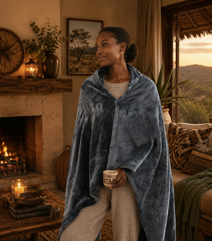 Dual USB Electric Heated Blanket & Shawl | 2-in-1 Warming Throw | South Africa